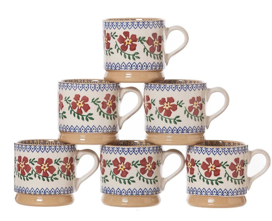 Nicholas Mosse 6 Small Mugs Old Rose New