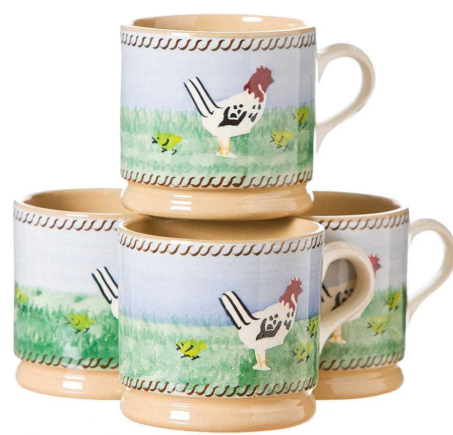 Nicholas Mosse 4 Small Mugs Hen New