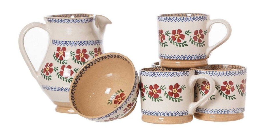 Nicholas Mosse 4 Large Mugs, Medium Jug & Small Bowl Old Rose Online