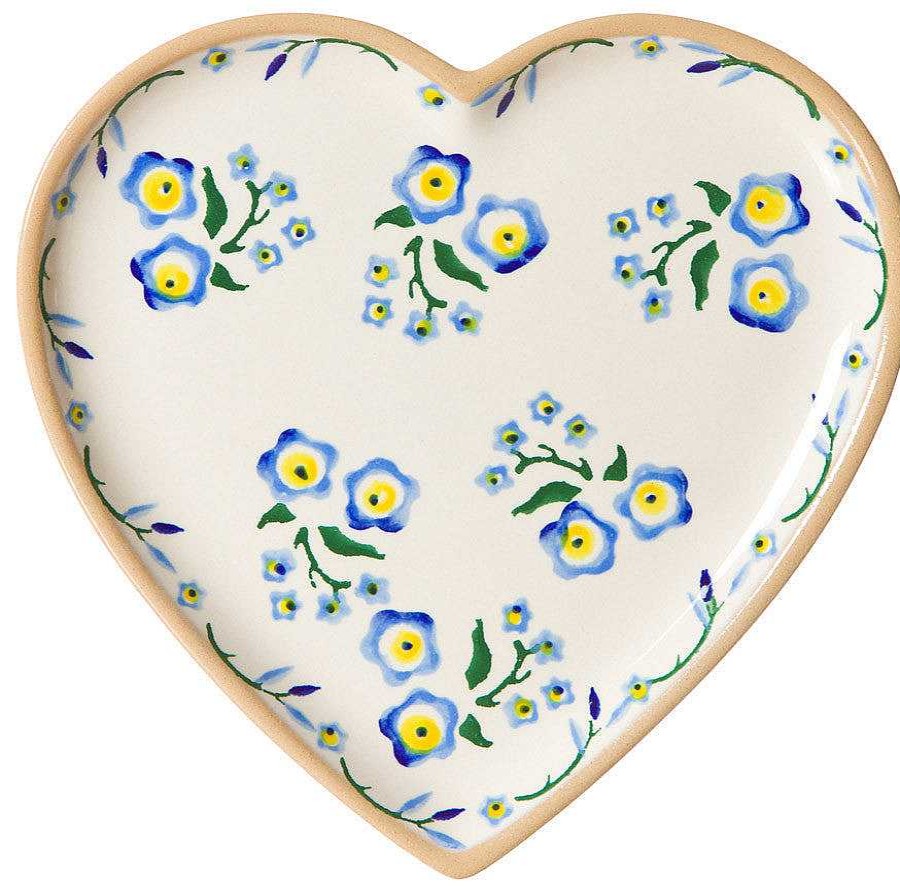 Nicholas Mosse Medium Heart Plate Forget Me Not Online