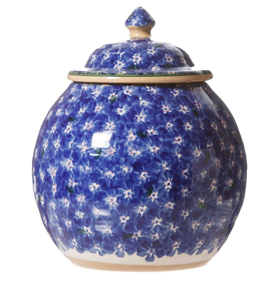 Nicholas Mosse Cookie Jar And Medium Heart Plate Lawn Dark Blue Wholesale