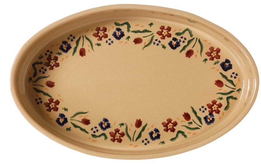 Nicholas Mosse Medium Oval Oven Dish Wild Flower Meadow Clearance