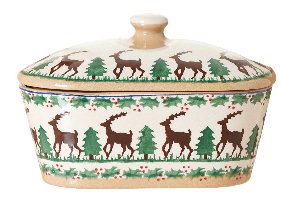 Nicholas Mosse Covered Butterdish Reindeer Clearance