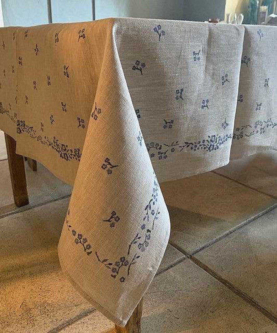 Nicholas Mosse Tablecloth Forget Me Not Linen 55 X 99 New