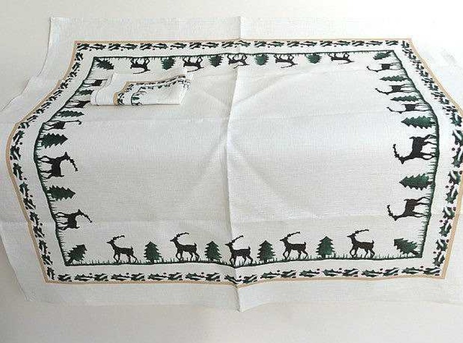 Nicholas Mosse Tablecloth Square Reindeer Linen 40" Wholesale