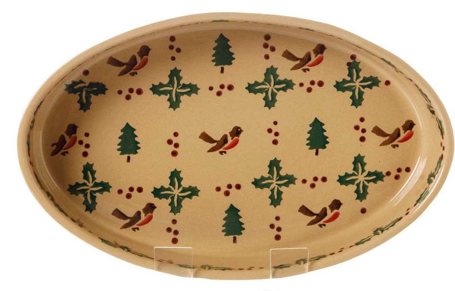 Nicholas Mosse Medium Oval Oven Dish Winter Robin Online