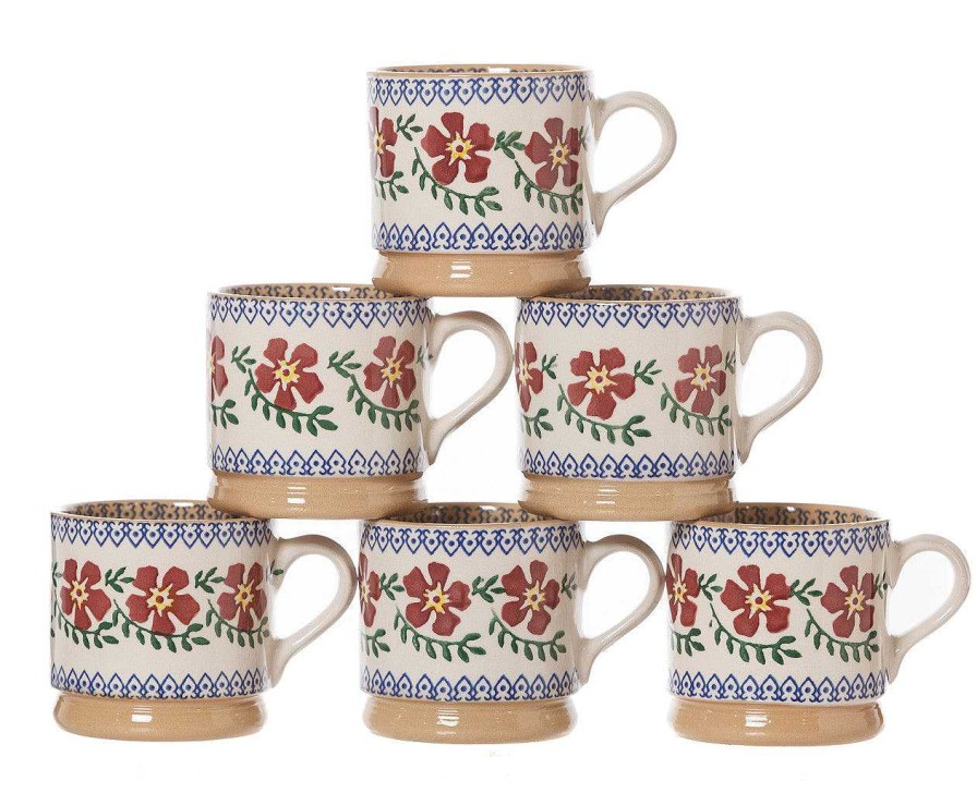 Nicholas Mosse 6 Small Mugs Old Rose Hot