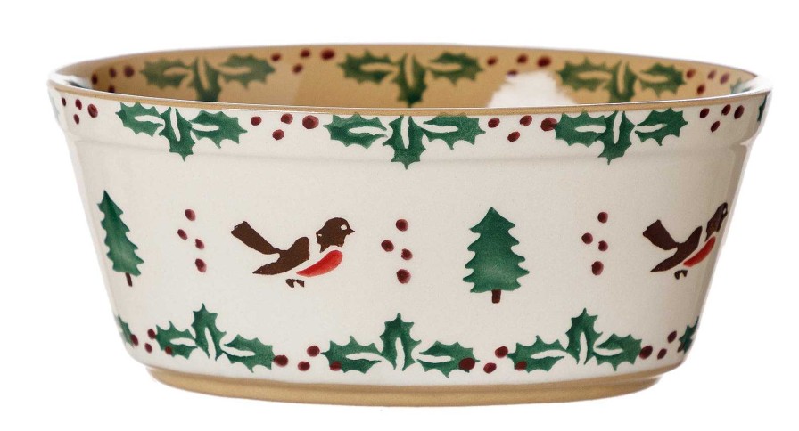 Nicholas Mosse Small Oval Pie Dish Winter Robin Wholesale