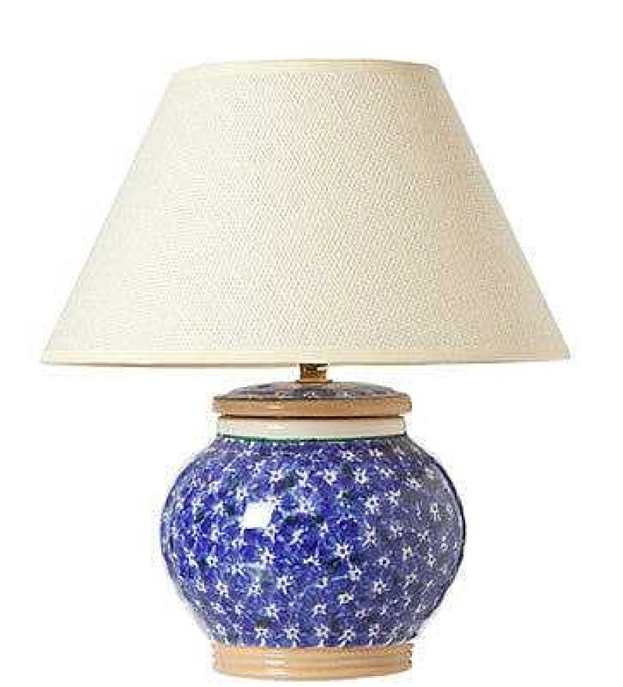 Nicholas Mosse Lawn Dark Blue 5" Lamp Base New