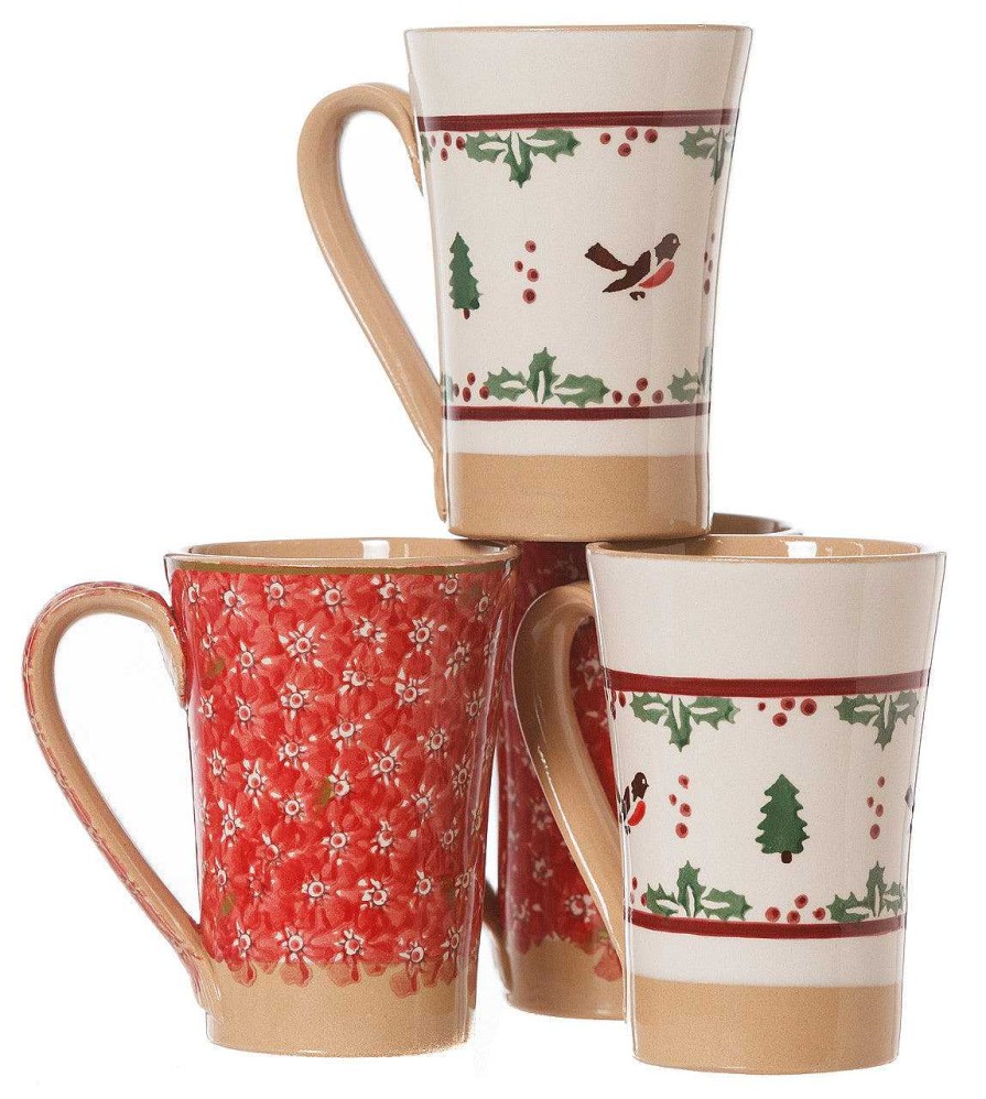 Nicholas Mosse 2 Tall Mugs Red Lawn & 2 Tall Mugs Winter Robin Online