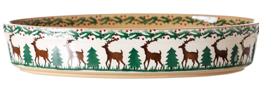 Nicholas Mosse Small Oval Oven Dish Reindeer New