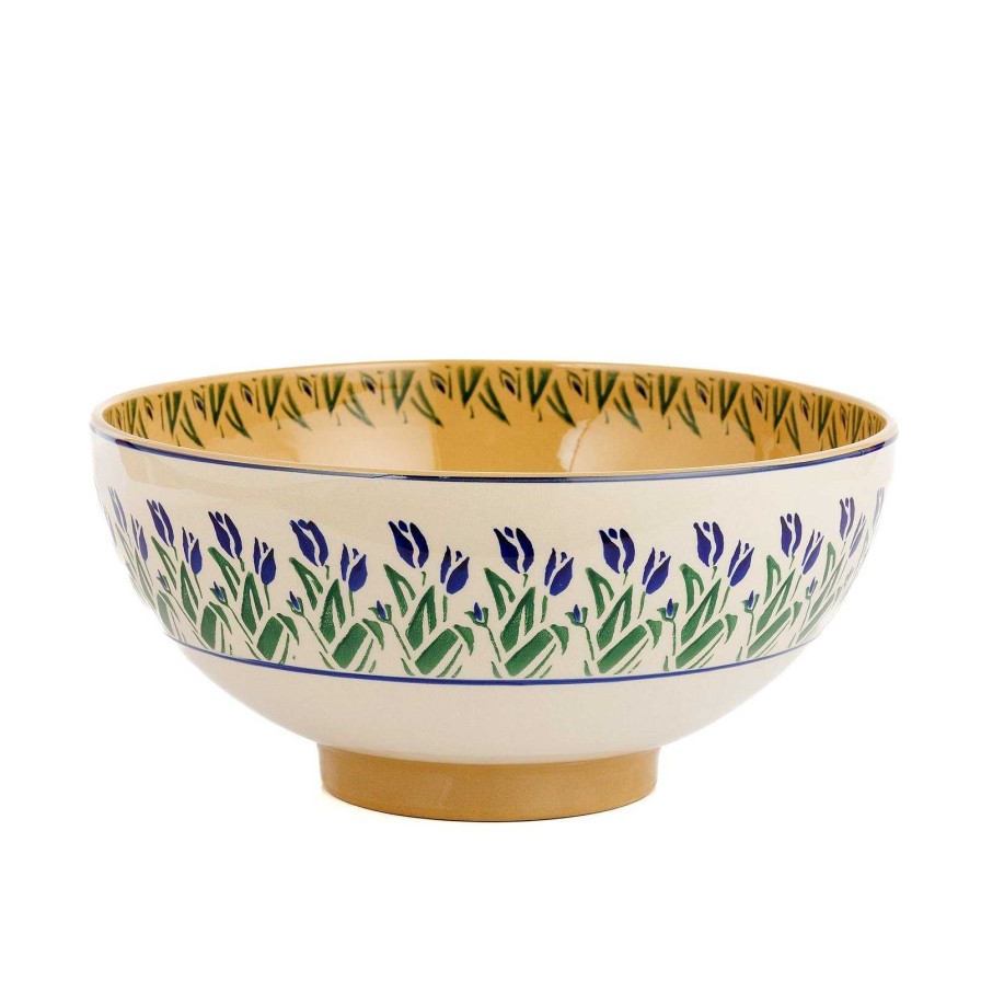 Nicholas Mosse Salad Bowl Blue Blooms New