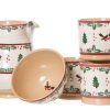 Nicholas Mosse 4 Large Mugs, Medium Jug & Small Bowl Winter Robin New