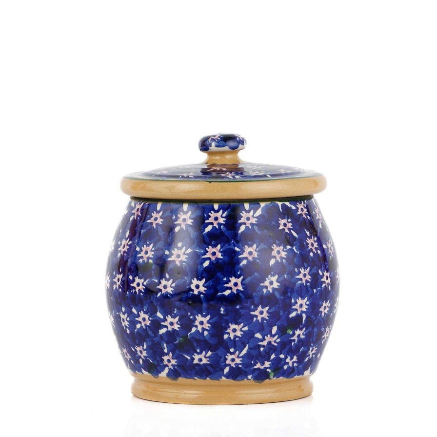 Nicholas Mosse Small Round Lidded Jar Dark Blue Lawn Best