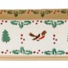 Nicholas Mosse Large Rectangular Oven Dish Winter Robin New