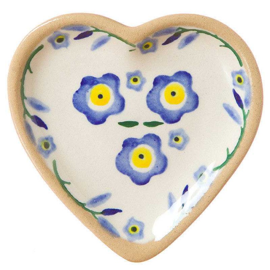 Nicholas Mosse Tiny Heart Plate Forget Me Not Hot