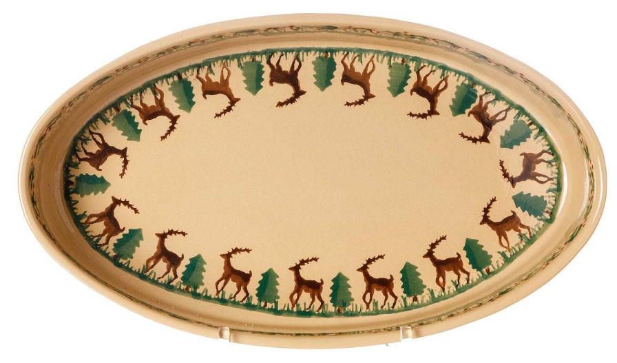 Nicholas Mosse Medium Oval Oven Dish Reindeer Hot