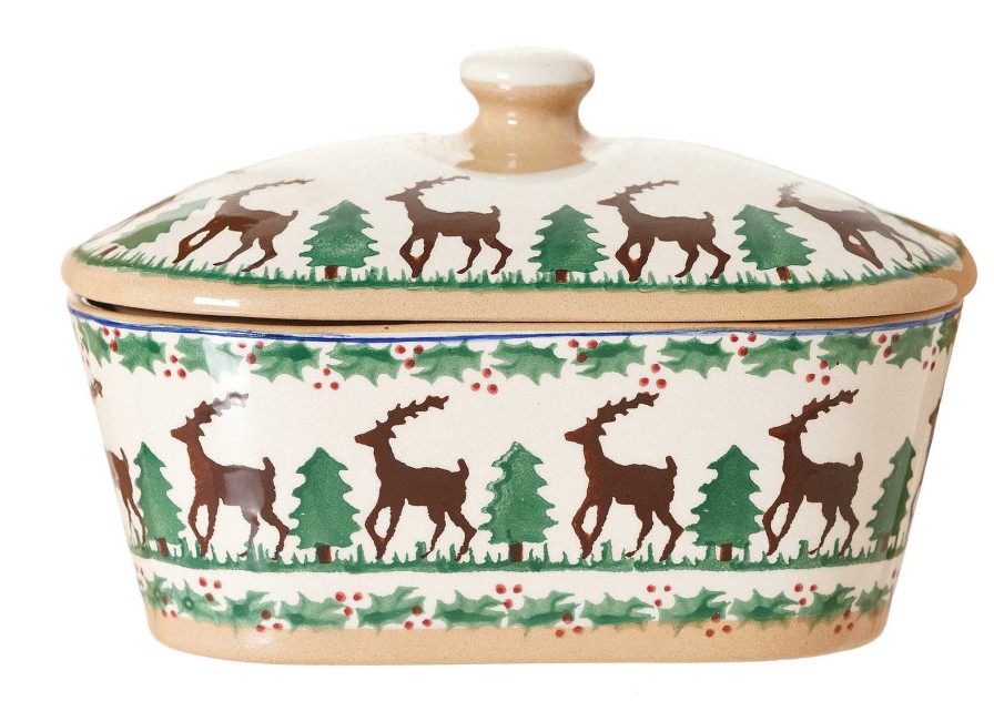 Nicholas Mosse Covered Butterdish Reindeer Hot