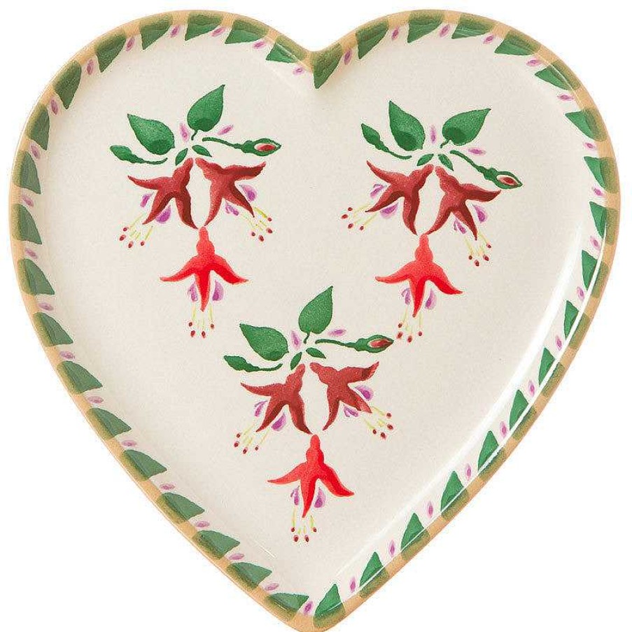 Nicholas Mosse Medium Heart Plate Fuchsia Wholesale