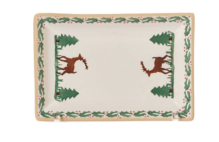 Nicholas Mosse Nest Of 3 Rectangle Dishes Reindeer Clearance