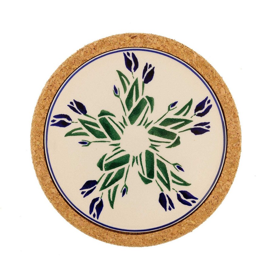 Nicholas Mosse Trivet Round Blue Blooms Hot