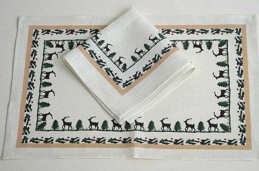 Nicholas Mosse Placemat Reindeer Linen Clearance