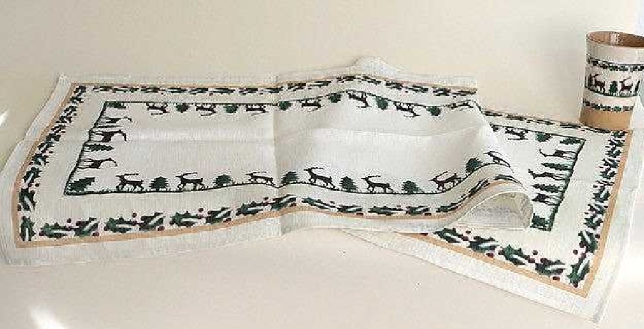 Nicholas Mosse Runner Reindeer Linen Clearance