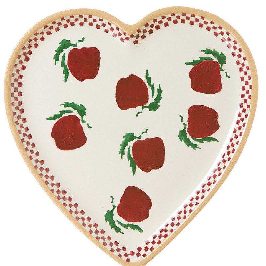 Nicholas Mosse Medium Heart Plate Apple Clearance