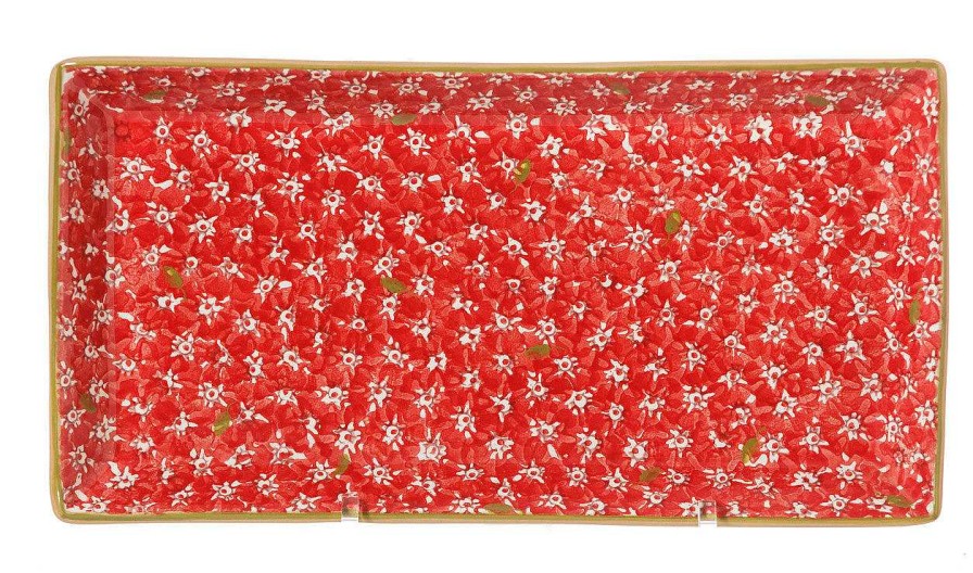 Nicholas Mosse Large Rectangle Plate Lawn Red Online