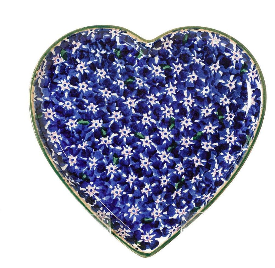 Nicholas Mosse Medium Heart Plate Dark Blue Lawn Wholesale