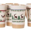 Nicholas Mosse 2 Tall Mugs Reindeer & 2 Tall Mugs Winter Robin Wholesale