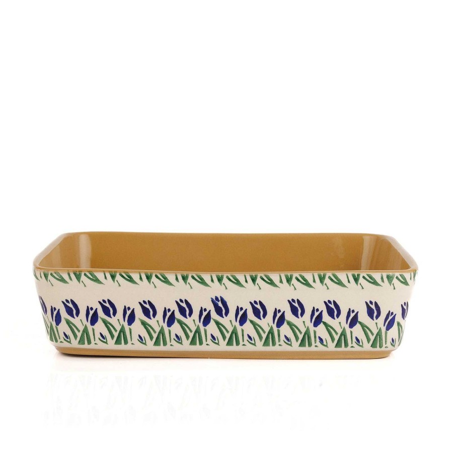 Nicholas Mosse Large Rectangular Oven Dish Blue Blooms Best