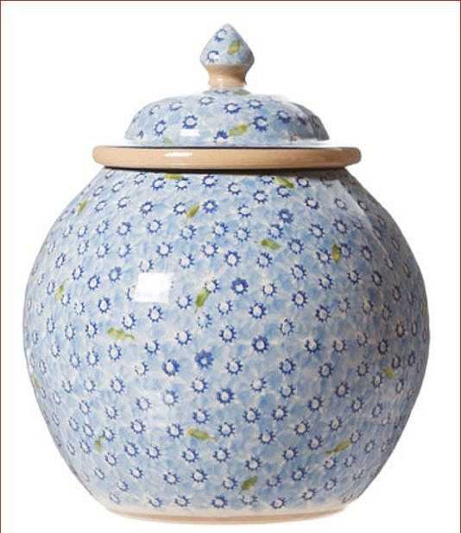 Nicholas Mosse Cookie Jar And Medium Heart Plate Lawn Light Blue Online