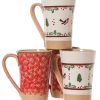 Nicholas Mosse 2 Tall Mugs Red Lawn & 2 Tall Mugs Winter Robin Clearance