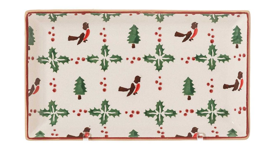 Nicholas Mosse Medium Rectangle Plate Winter Robin Online