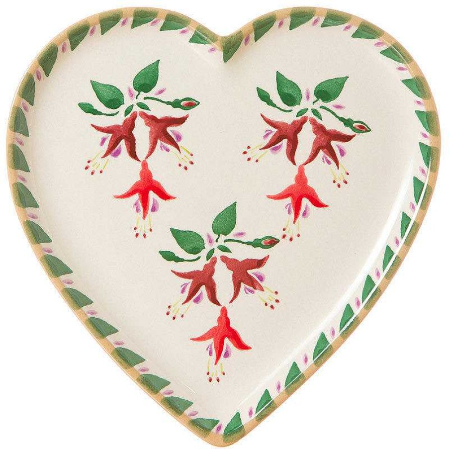 Nicholas Mosse Medium Heart Plate Fuchsia Clearance