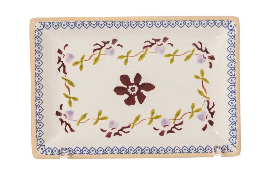 Nicholas Mosse Small Rectangle Plate Clematis Hot