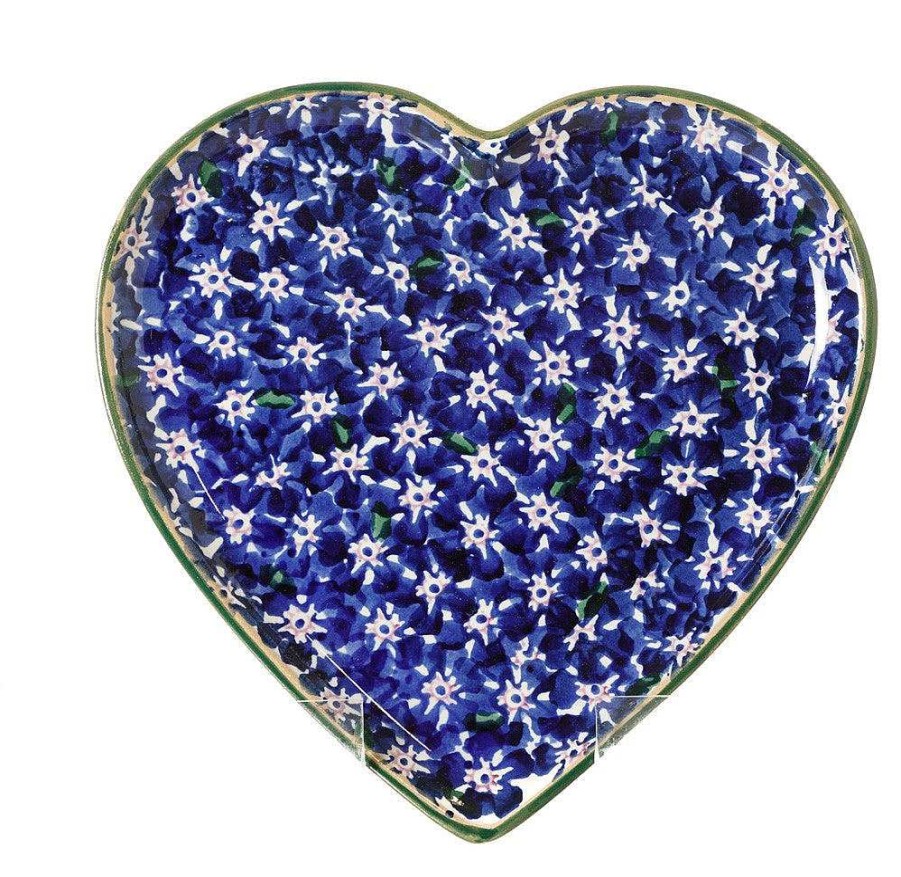 Nicholas Mosse Cookie Jar And Medium Heart Plate Lawn Dark Blue Online