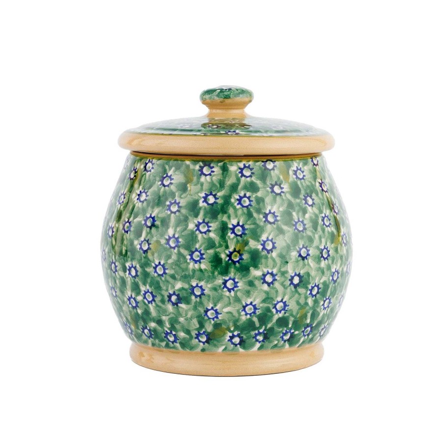 Nicholas Mosse Small Round Lidded Jar Green Lawn Hot