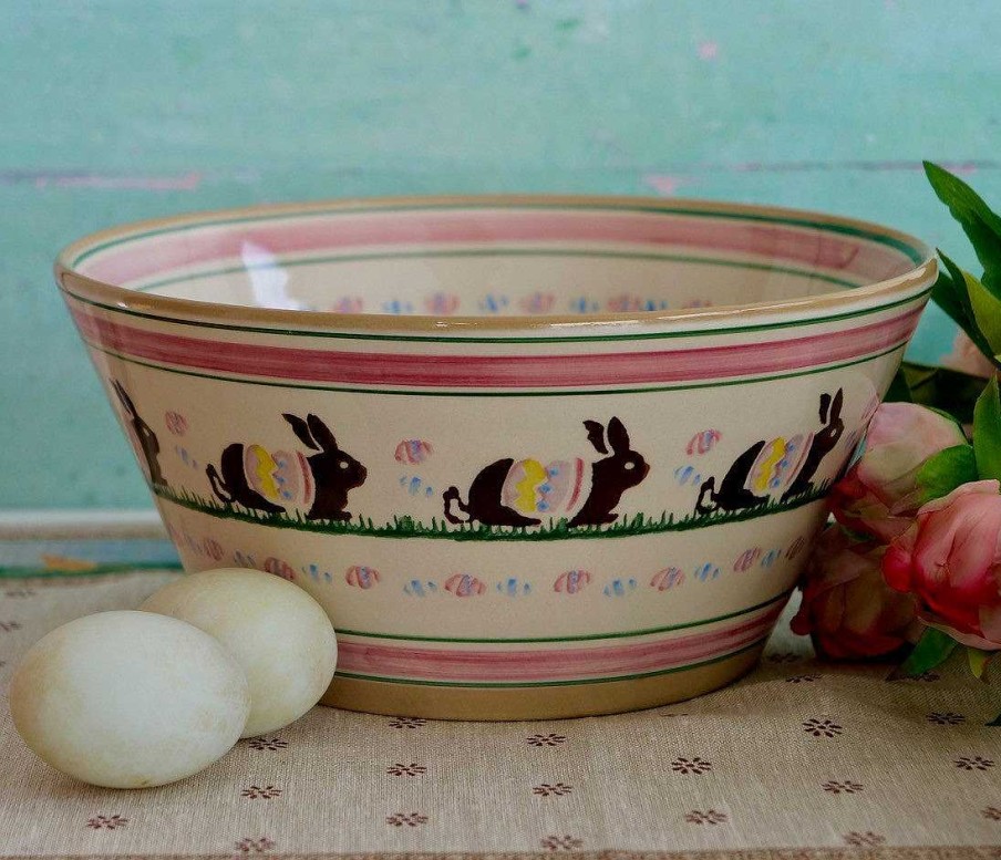 Nicholas Mosse Large Angled Bowl Easter Bunny 2022 Clearance