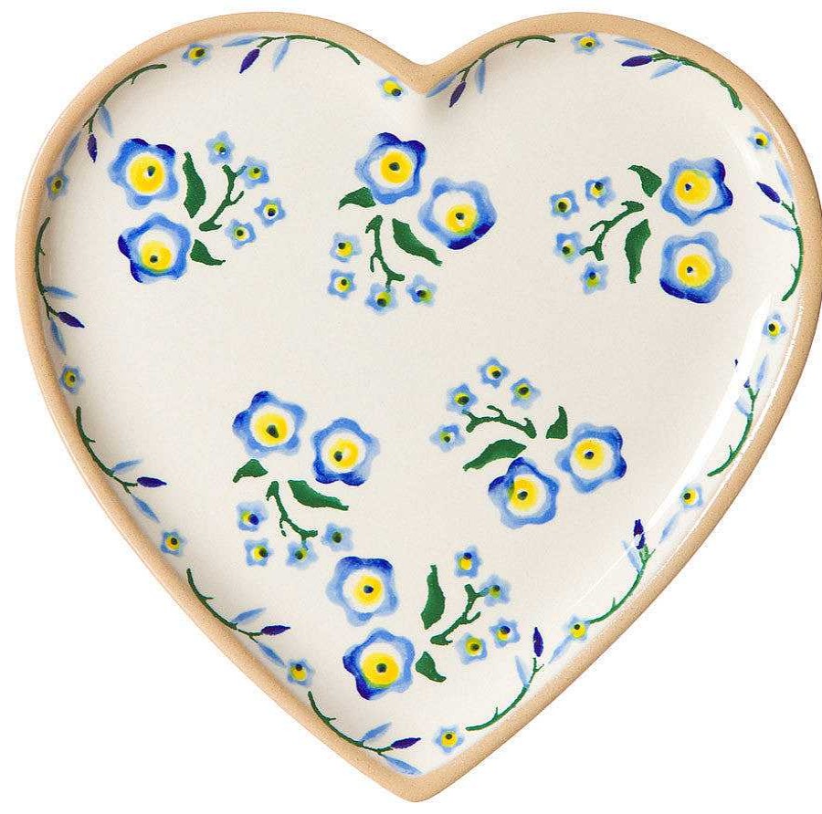 Nicholas Mosse Medium Heart Plate Forget Me Not Wholesale