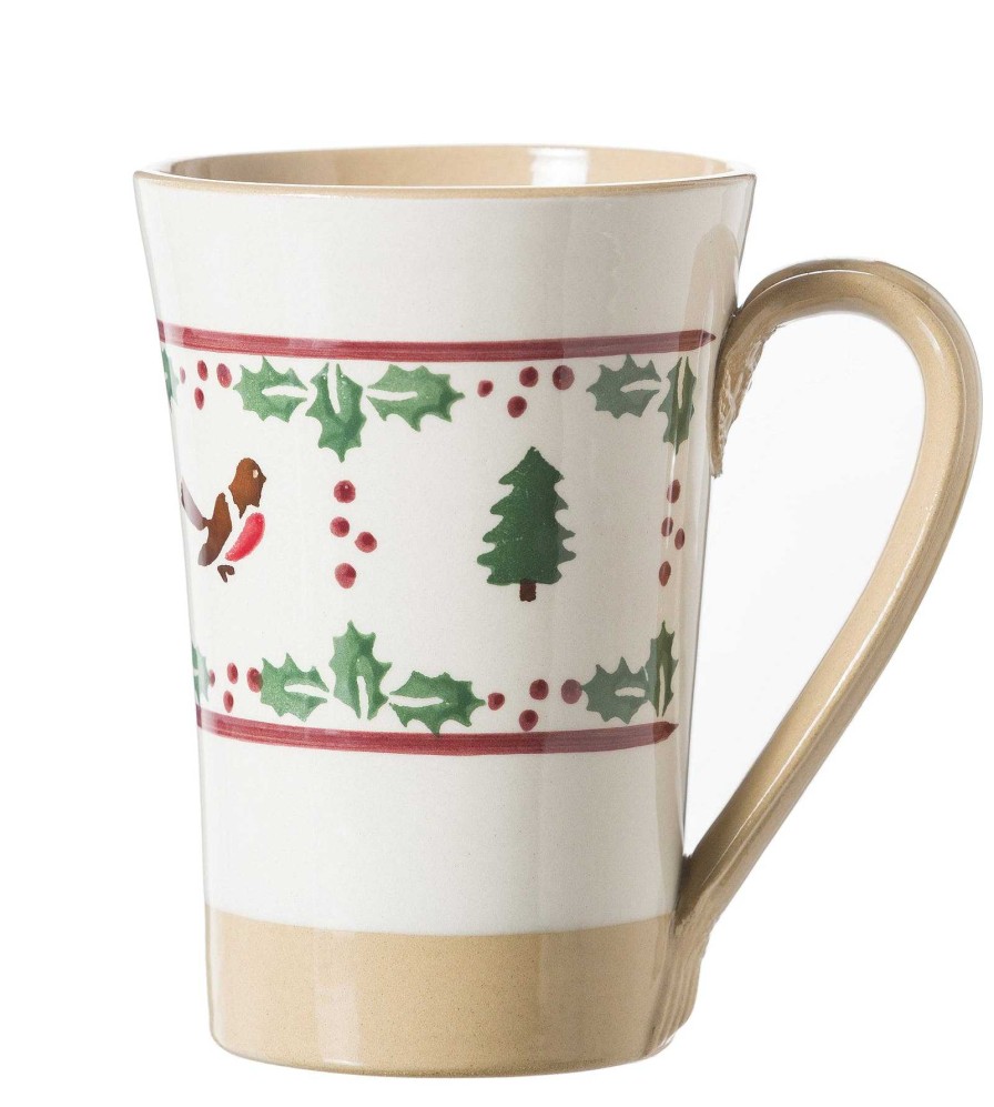 Nicholas Mosse Set Winter Robin Everyday Plate And Tall Mug Clearance