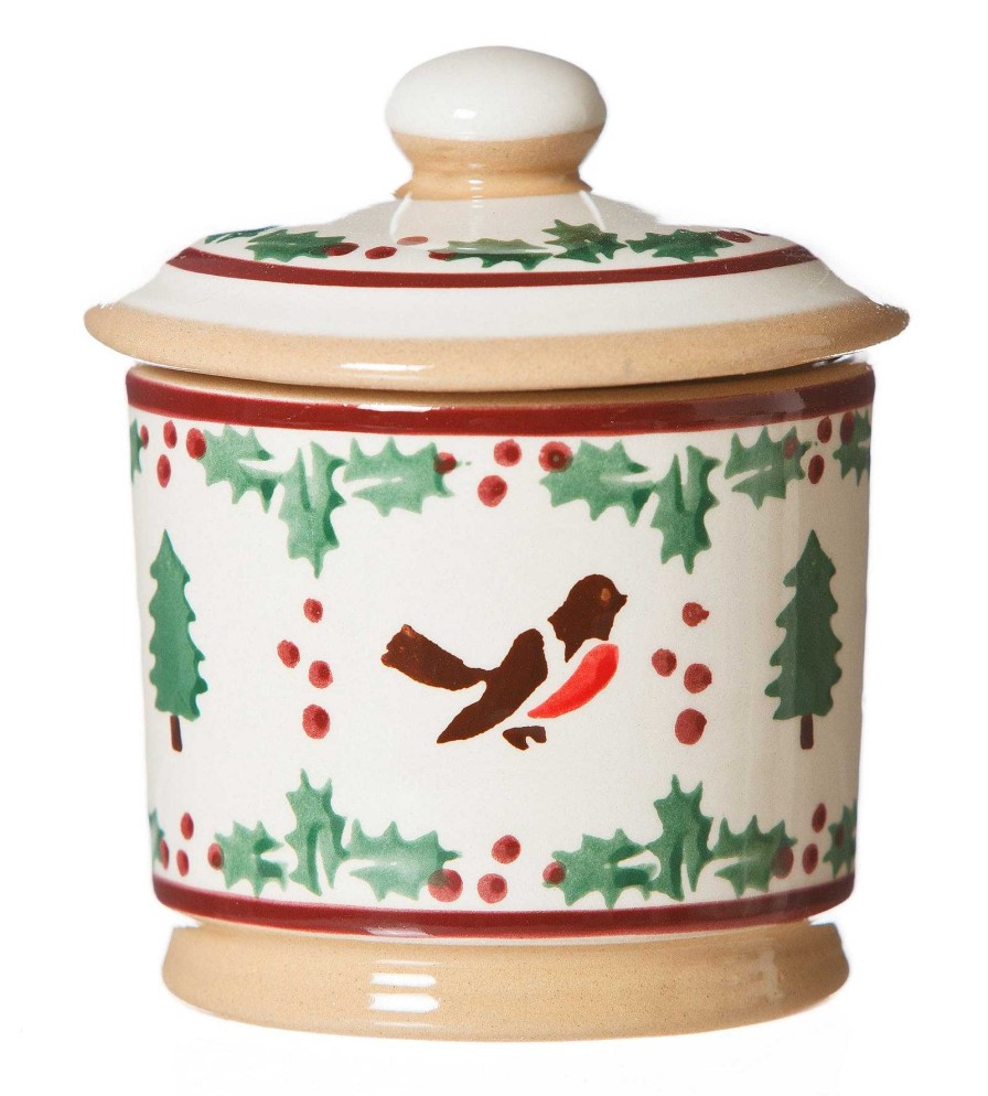 Nicholas Mosse Lidded Sugar Bowl Winter Robin Hot