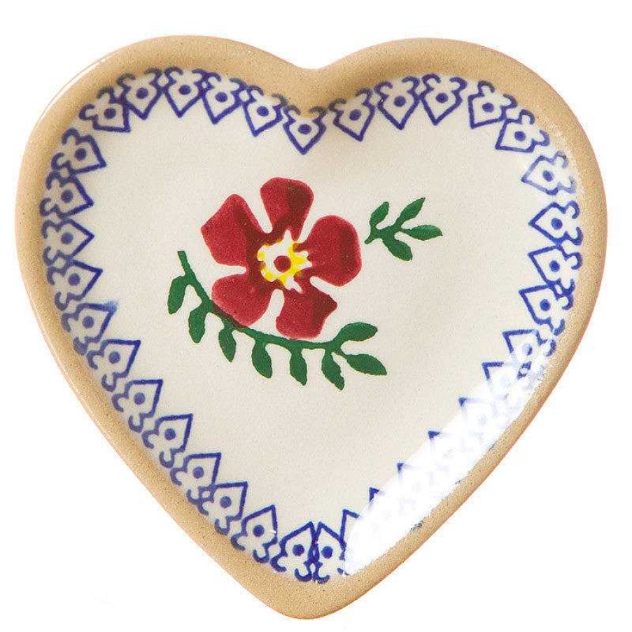 Nicholas Mosse Tiny Heart Plate Old Rose Hot