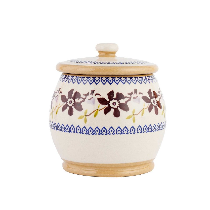 Nicholas Mosse Small Round Lidded Jar Clematis New