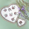 Nicholas Mosse Medium Heart Plate And Tiny Heart Plate Old Rose Clearance