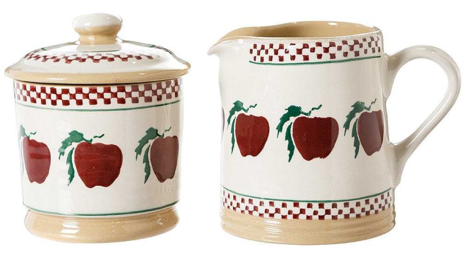 Nicholas Mosse Lidded Sugar Bowl And Small Cylinder Jug Apple Online