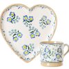 Nicholas Mosse Medium Heart Plate And Small Mug Forget Me Not New