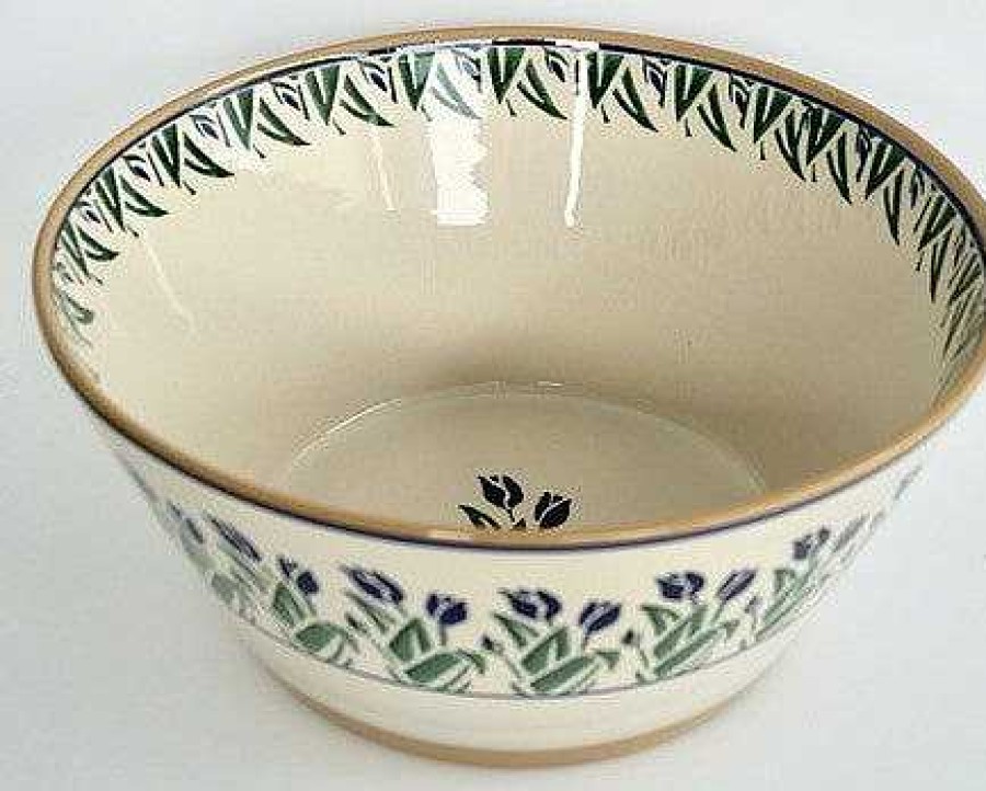 Nicholas Mosse Large Angled Bowl Blue Blooms New