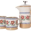 Nicholas Mosse Small Cafetiere & 2 Small Mugs Old Rose Best